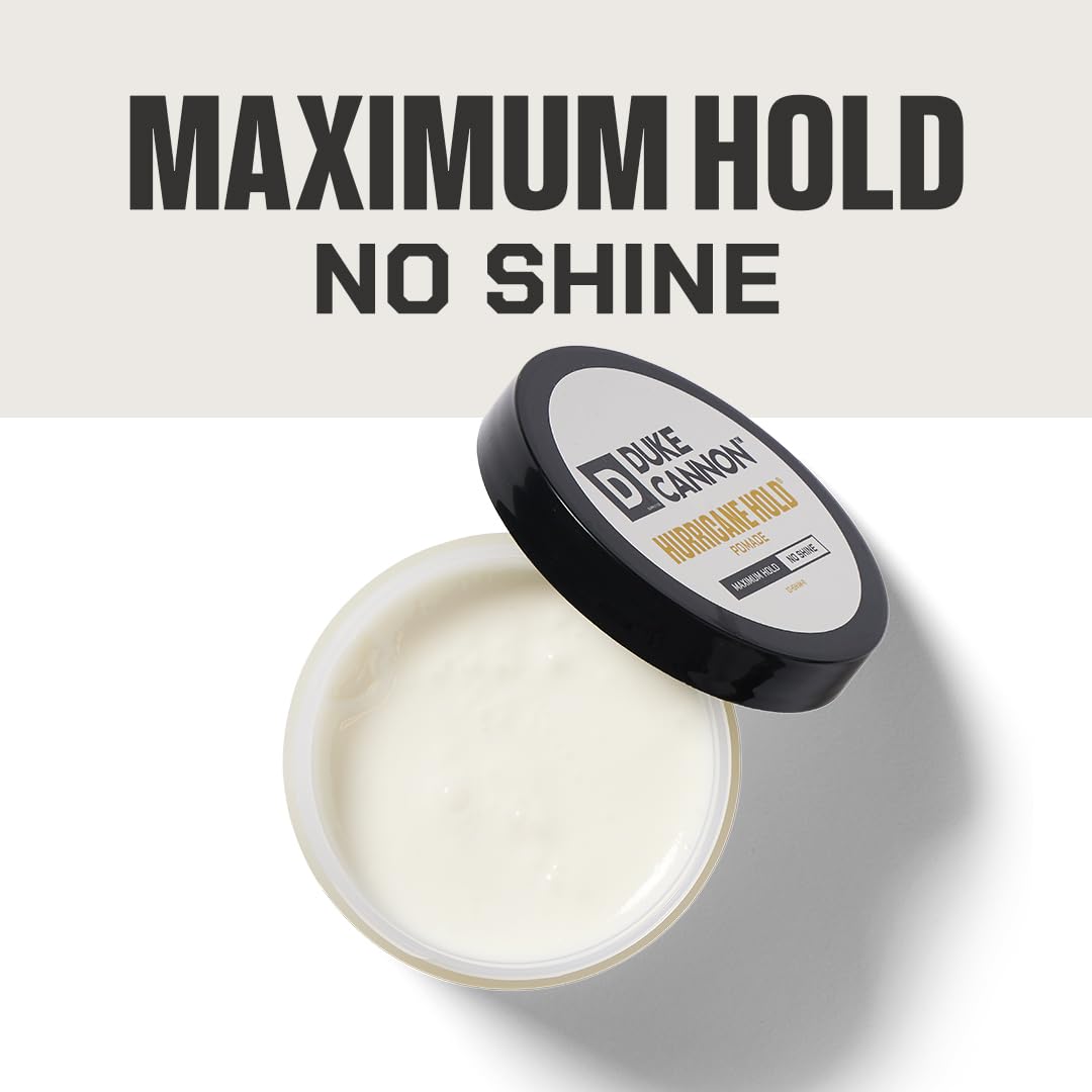 Duke Cannon Pomade 2-Pack Bundle – News Anchor Classic & Hurricane Hold, 4.6 oz Each – Strong Hold, Easy Rinse, Water-Based Formula, Ideal for Short to Medium Styles
