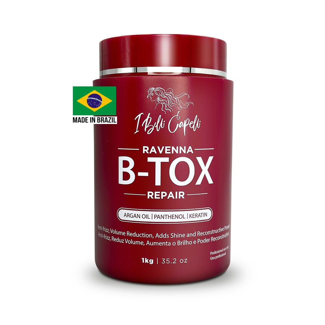 I Belli Capelli Ravenna Repair Hair B-tox -Cirugia Capilar para el Cabello, Formaldehyde-Free- B-tox Capilar Para El Cabello, Long Lasting Anti-Frizz, Smoothing, Btox Hair Treatment 35.2 oz(1kg)