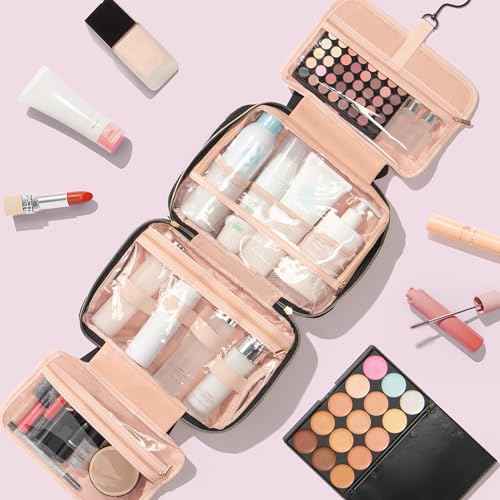 Gifts for Women, Initial Toiletry Makeup Bag Hanging Cosmetic Organizer with Embroidery Letter Personalized Nurse Teacher Appreciation Gift Birthday Christmas Gifts for Mom Sister Wife Friend Auntie