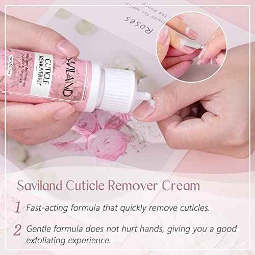SAVILAND Cuticle Remover and Cuticle Oil Kit ? Nail Care Kit with Cuticle Remover Liquid & 1.01 oz Cuticle Oil Cuticle Trimmer for Cuticle Softener & Moisturize Manicure Kit for Home Use