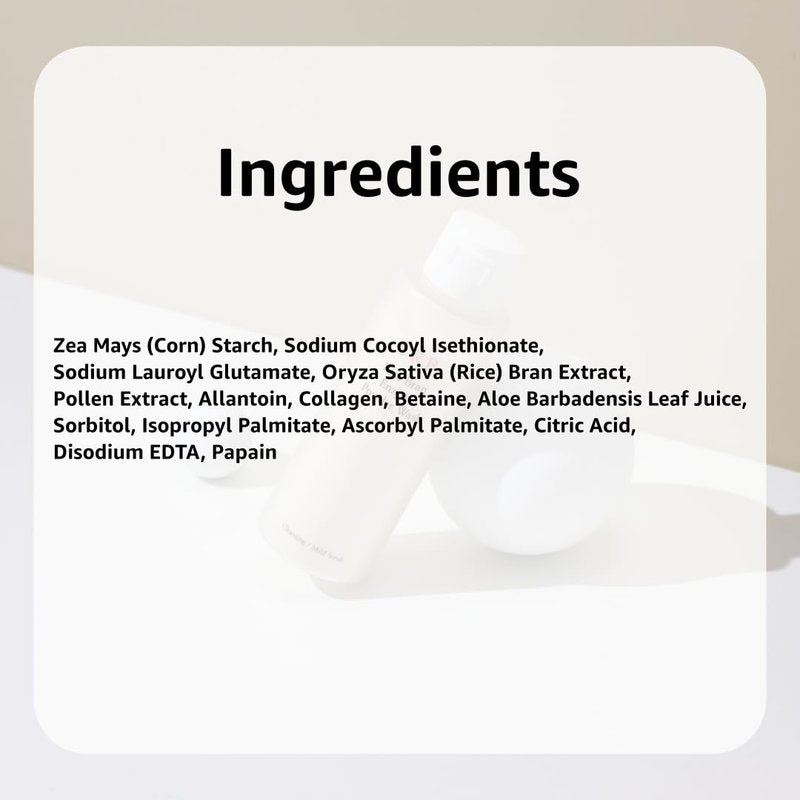 SRB Stabilized Rice Bran Enzyme Powder Wash - Exfoliating Face Wash with Enzymes for Sensitive and Acne Skin - Hydrating Collagen Rice Cleansing Powder (2.46oz)