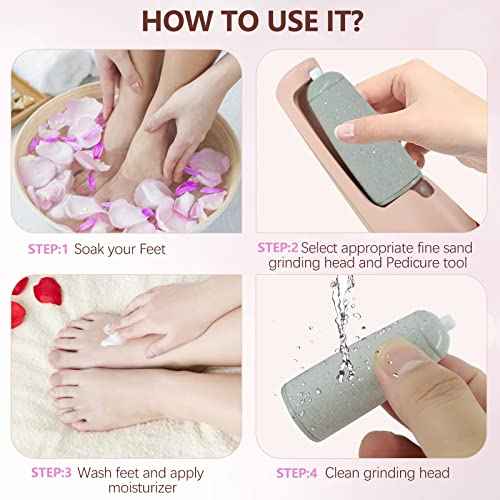 Electric Callus Removers for Feet, Haootadiy Electric Foot Callus Remover Pedicure Kits Rechargeable with12 in 1, Removes Dry Skin for Smoother Feet, Foot Care for Dead Skin Ideal Gift