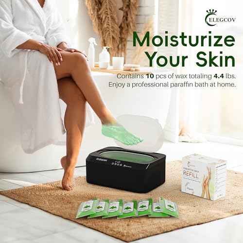 Paraffin Wax Refills-10 Pack Peppermint Scented Paraffin Wax for Hand and Feet, Parrafin Wax Bath Blocks for Wax Machine, Relieves Muscle Fatigue, Deeply Hydrates, Moisturizes and Nourishes