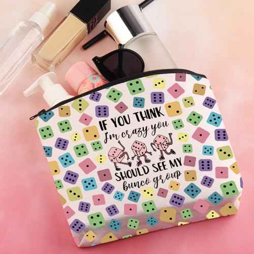 BDPWSS Bunco Makeup Bag Bunco Gambling Lover Gift If You Think I'm Crazy You Should See My Bunco Group Bunco Game Night Gift (Bunco Group)