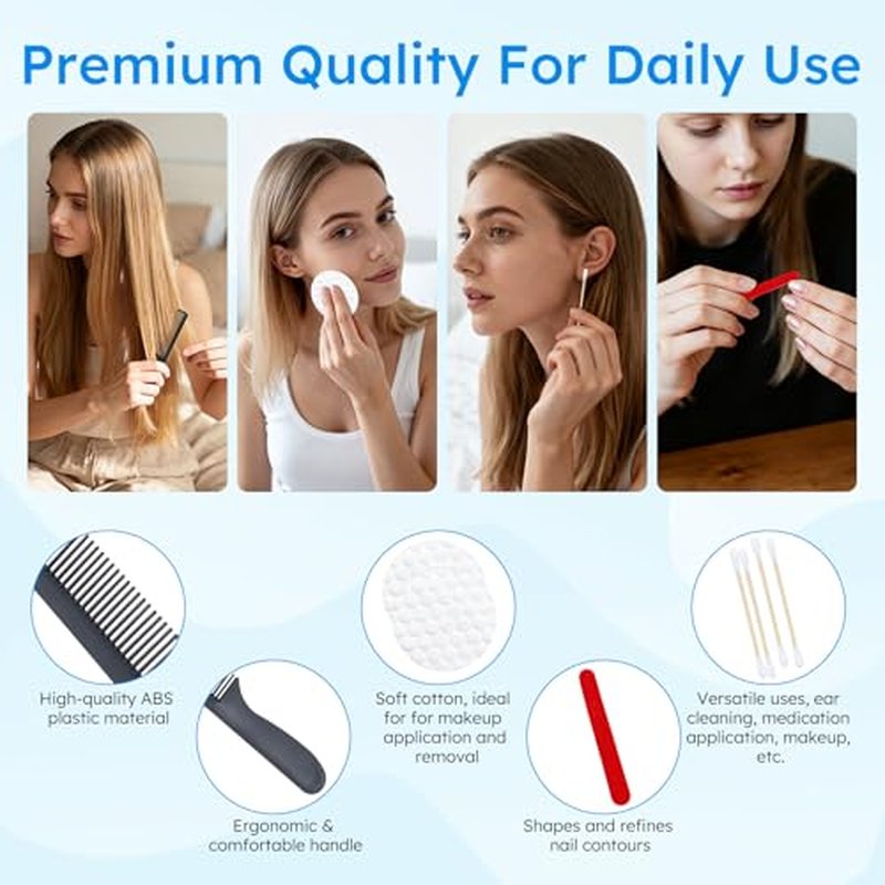 Hygiene Kits and Bulk Convenience Kits Feature Double-Sealed Individual Packaging. Personal Hygiene Kits are Suitable for Hotels, Camping, Home Use, and Travel (25-Pack)