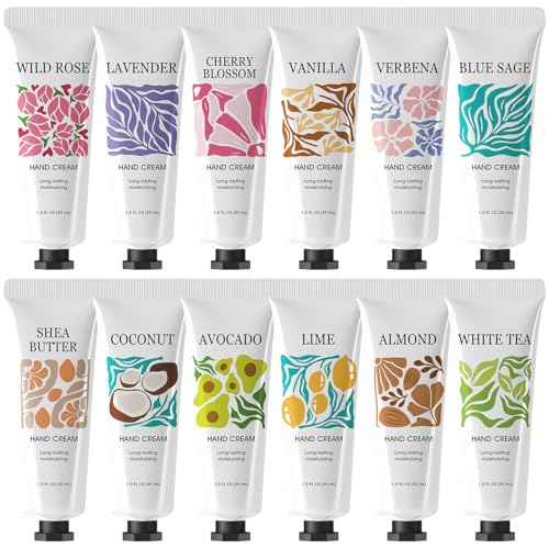 BODY & EARTH # LOVE 12 Pack Hand Cream for Dry Hand Lotion Natural Plant Fragrance, Hand Lotion Travel Size Hand Cream Bulk Gifts for Women Birthday Gifts, Bridesmaid Gifts,Teacher Appreciation Gifts