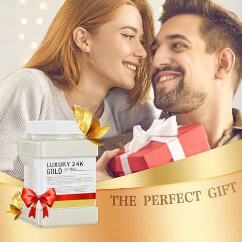 Jelly Mask Powder for Facials,24K Gold Anti-Aging & Firming Jelly Face Mask Hydrating Brighten Professional Peel Off Hydro Face Mask Powder DIY Spa Salon 23 Fl Oz Jar