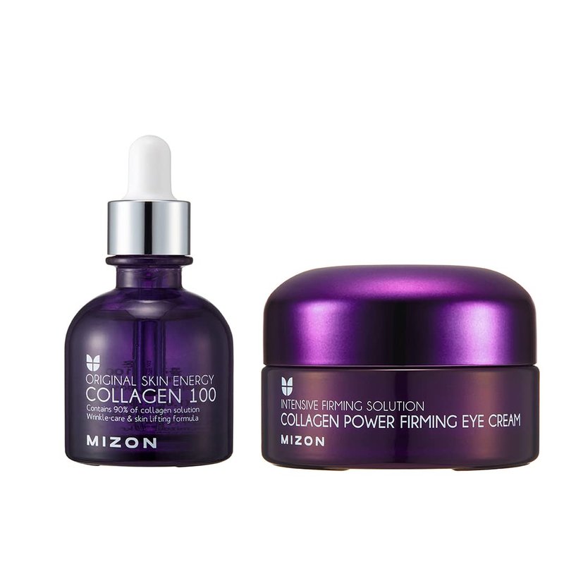 MIZON Collagen 100 Bundle - Firming Eye Cream & Serum Set | 25ml Each