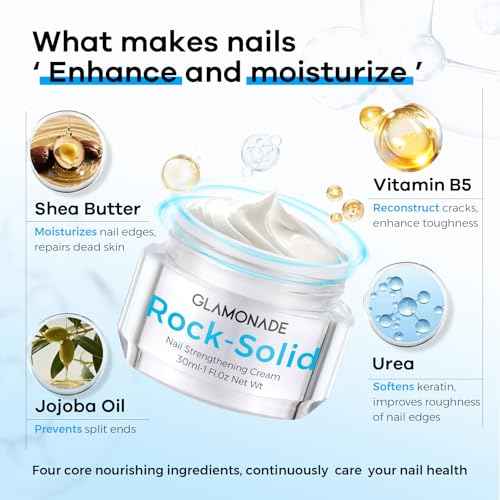 Hard Nail Strengthening Cream: Nail Strengthener and Cuticle Treatment to Repair &grow Split, Thin, Peeling Nails and Dry, Cracked Skin, Plant-Based Scent, 1 oz,Essential Manicure Nail Care