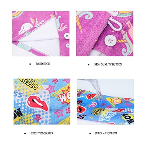 ELLEWIN Microfiber Hair Drying Towels for Kids, 3 Pack Wet Hair Towel Wrap Turban for Girls Children Women, Quick Dry Twisty Hair Towels Wrap for Curly Long Thick Hair Anti Frizz