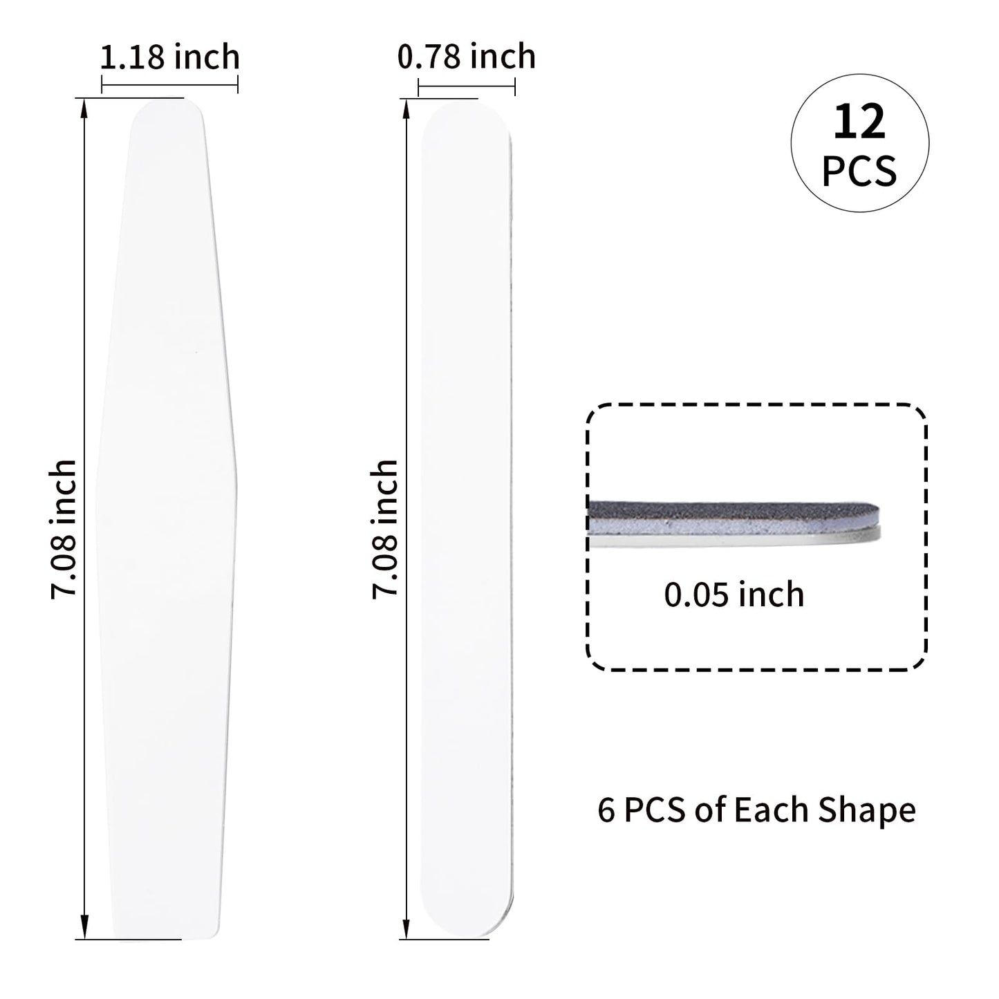 PYD Life 12 Pack Sublimation Nail File Blanks, Stainless Steel Nail File for Natural Nails, Acrylics, or Gel Extensions, Customable Nail Filer is Perfect Gifts for Nail Lovers & Small Businesses