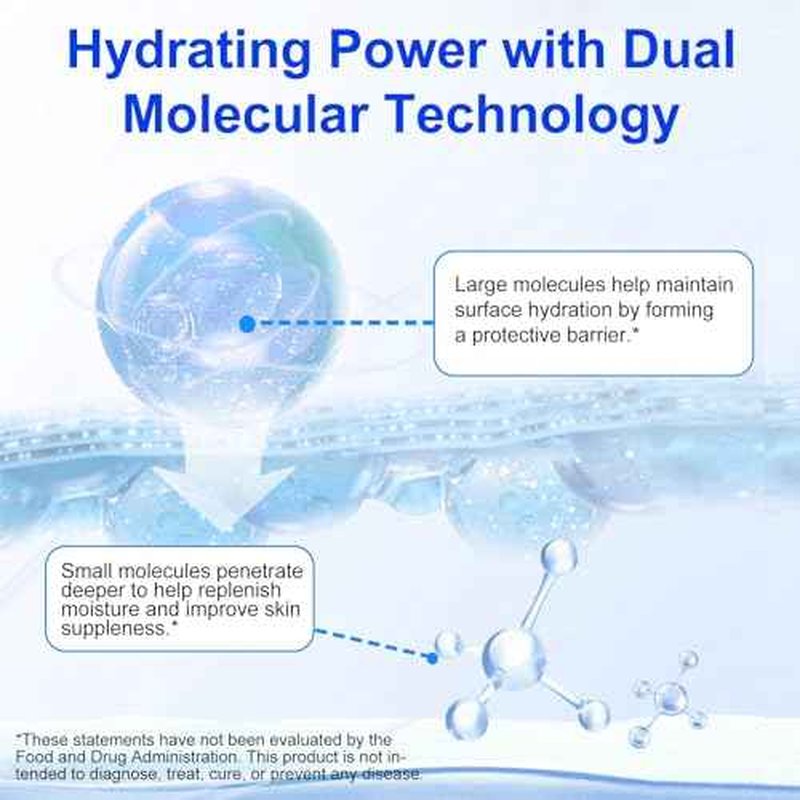 100% Pure Hyaluronic Acid Powder for Face & Joints, Dual Molecular Weight for Deep Hydration, Anti-Aging, DIY Serum Ingredient, Fragrance-Free, Vegan, 1 Scoop = 1 Bottle of Essence, 3.52 Oz
