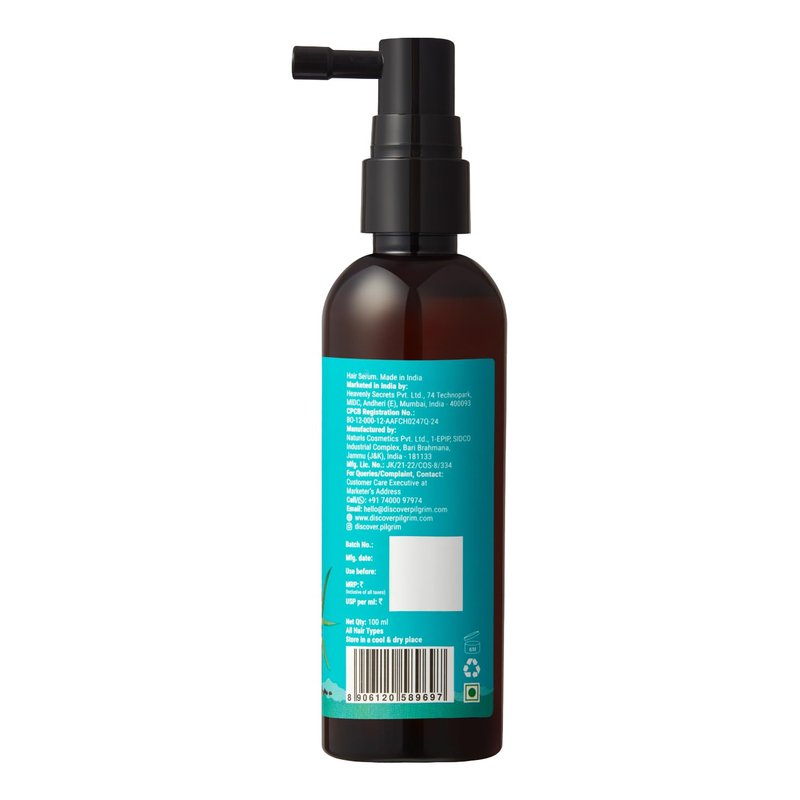Pilgrim Advanced Hair Growth Serum with Redensyl 3%, Anagain 4% & Baicapil | Hair Fall Control & Regrowth | Korean Black Rice | For Men & Women, 3.38 Fl Oz (100ml)