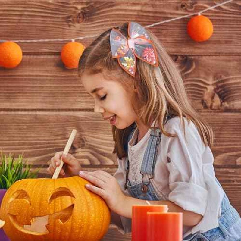 Fall Thanksgiving Turkey Mesh Tulle Hair Bow Clips for Girls, 2Pcs 4" Mushroom Shaker Fable Bow Cheer Barrettes,Autumn Holiday outfit Dress Decor Accessory for Teens Kids Toddler Gift