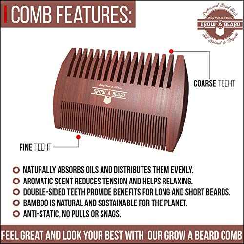 Beard Brush For Men & Beard Comb Set w/Mustache Scissors Grooming Kit, Natural Boar Bristle Brush, Dual Action Wood Comb, And Travel Bag Great For Christmas Gift