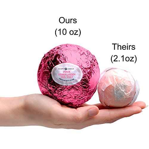 Bath Bomb with Surprise Size Ring Inside - Pink Himalayan Sea Salt Extra Large 10 oz. Bath Bombs with Jewelry - Hand Made in USA - Perfect for Spa & Bubble Bath. Great Gift for Birthday, Mothers Day