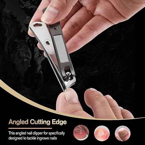 FERYES Ingrown Nail Clipper - Slant Curved Blade Nail Clipper for Thick Toenails and Ingrown Nails, Podiatrist Toenail Clippers for Seniors and Men