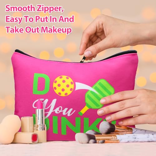Paterr 12 Pieces Dink Ball Makeup Bags Sports Cosmetic Bag Funny Travel Organizer Zipper Pouch Dink Ball Lovers Gifts Christmas Gifts for Women Girls(Fashion Style)