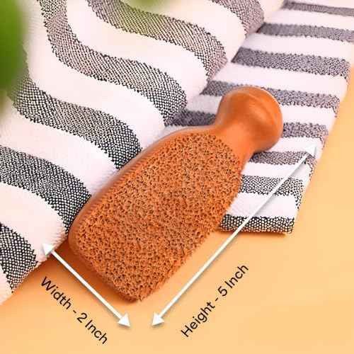 Pumice Stone for Feet - 2-Sided Terra Cotta Foot Scrubber, Professional Exfoliating Clay Stone for Feet Hands Body Care - Pumice Stone for Feet Callus Remover, Brown