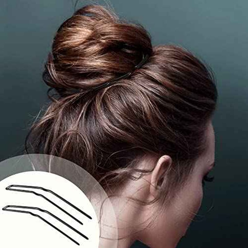 Waydress 36 Pieces U Shaped Hairpins Ballet Buns Bobby Pins Hair Styling Metal Hairpins for Updo Bun Bobby Pins for Women Lady Thick Thin Long Curly Hair(Black, 2.5 Inches, 3 Inches)