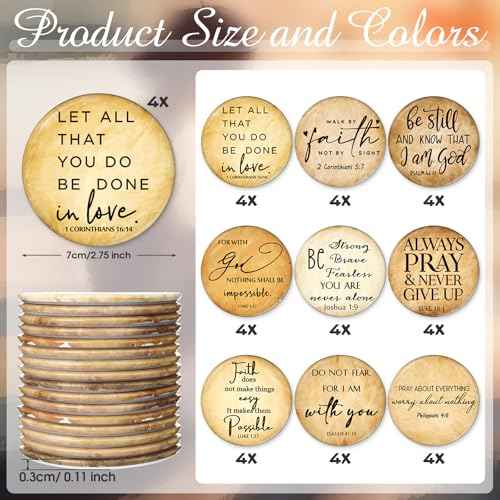 36 Pcs Mini Christian Compact Mirrors Bulk for Women Retro Inspirational Bible Verse Pocket Makeup Mirrors for Pastor Wife Clergy Sunday School Teacher Appreciation Christmas Church Party Favors