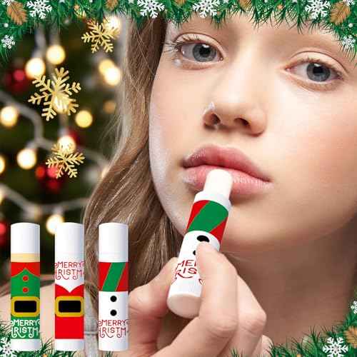 Christmas Lip Balm Bulk, 18Pcs Christmas Lip Balm Set with Cards and Organza Bags, Xmas Lips Balms Gift Set for Teens and Adults, Xmas Stocking Stuffer Party Supplies, Lips Care