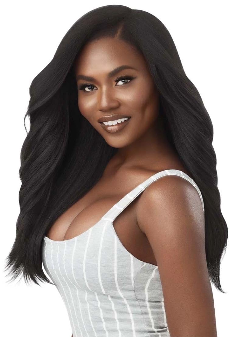 Outre Big Beautiful Human Hair Blend U Part Cap Leave Out Wig DOMINICAN BLOWOUT 22" (DR4/2T27613)