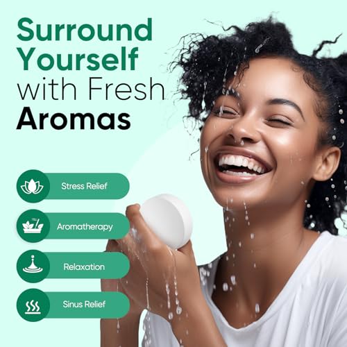 Shower Steamers Aromatherapy - 18 Pack Eucalyptus & Menthol Shower Tablets, Long-Lasting Strong Scent Vapor Bombs with Natural Essential Oil Stress Relief Christmas Gifts for Women and Men