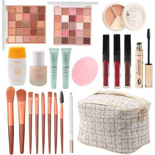 Makeup Gift Set, 25 Color Eyeshadow Palette, Concealer, Foundation, Mascara, Brushes