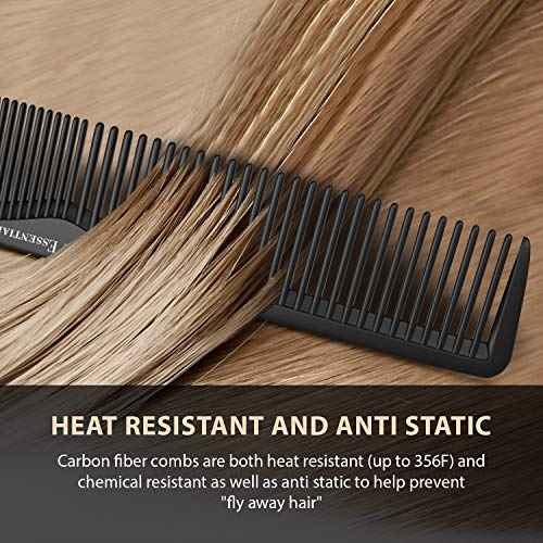 Hair Cutting Comb (2 Pack) - Professional 8.75¡± Black Carbon Fiber Anti Static Chemical And Heat Resistant Hair Combs For All Hair Types For Men And Women - By Bardeau Essentials