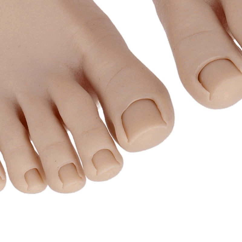 1 Pair Silicone Fake Foot Model for Nail Art and Practice - Realistic Half Foot Display for Beginners - Washable, Reusable Pedicure Tools