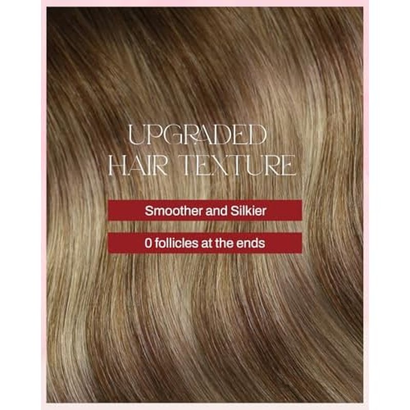 Moresoo Tape in Hair Extensions Human Hair #4/6/613 Brown Ombre Platinum Blonde with Chestnut Brown Silky Straight Remy Hair, Fashion Hair Extensions Real Human Hair Invisible Thick 20pcs 50g 18inch