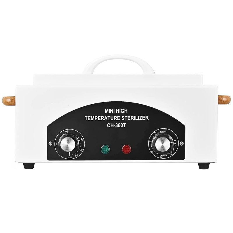 High-Temperature Metal Tool Cleaning Box - 1.5L Dry Heat Sterilizer for Nail & Tattoo Equipment | Adjustable Temp & Time (White)