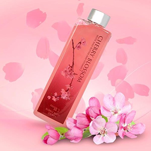 Deluxe Cherry Blossom Spa Basket | Home Spa Set with Bubble Bath, Bath Salts & Rose Soaps - Perfect Mother's Day Gift for Mom