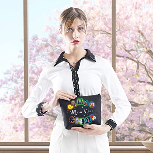 GJTIM Villains Inspired Gift Villain Lover Gift Villain Vibes Makeup Bag With Zipper Halloween Evil Cosmetic Bag Villain Witch Survival Kit (Villain Vibes Bag)