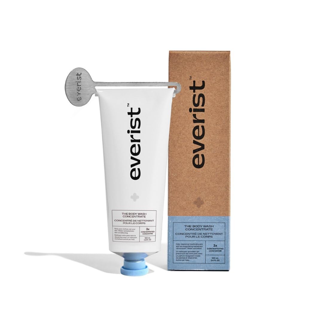 Everist The Hydrating Body Duo, The Body Wash Concentrate Tube 50+ Washes Bundled With The Compostable Konjac Sponge