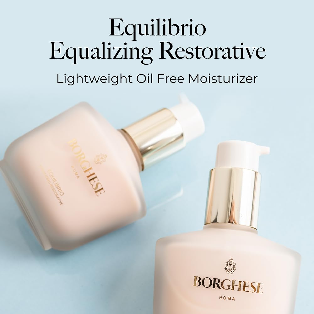 Borghese Equilibrio Equalizing Restorative - Lightweight Oil Free Moisturizer for Uneven Skin Tone & Texture, For Combination, Normal & Oily Skin