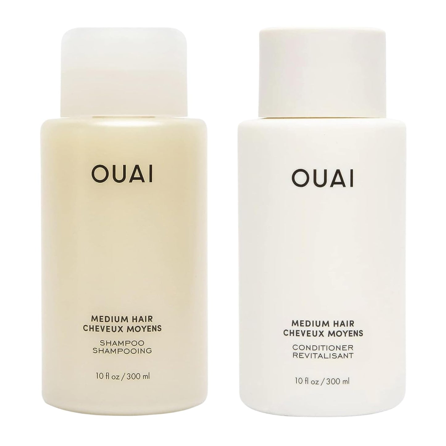 OUAI Medium Hair Shampoo and Conditioner Set - Sulfate-Free Shampoo and Conditioner for Women & Men - Made with Keratin, Shea Butter & Avocado Oil - Free of Parabens & Phthalates (10 Fl Oz)