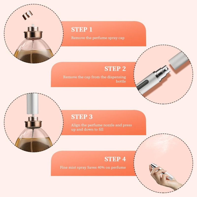 DIOHIO 10ml 3pcs Perfume Travel Refillable Bottle,Perfume Atomizer Travel Refillable, Bottom-Filling Fragrances Perfumes Bottle,Mini Cologne Dispenser,Portable Sprayer（Black-Grey-Silver）