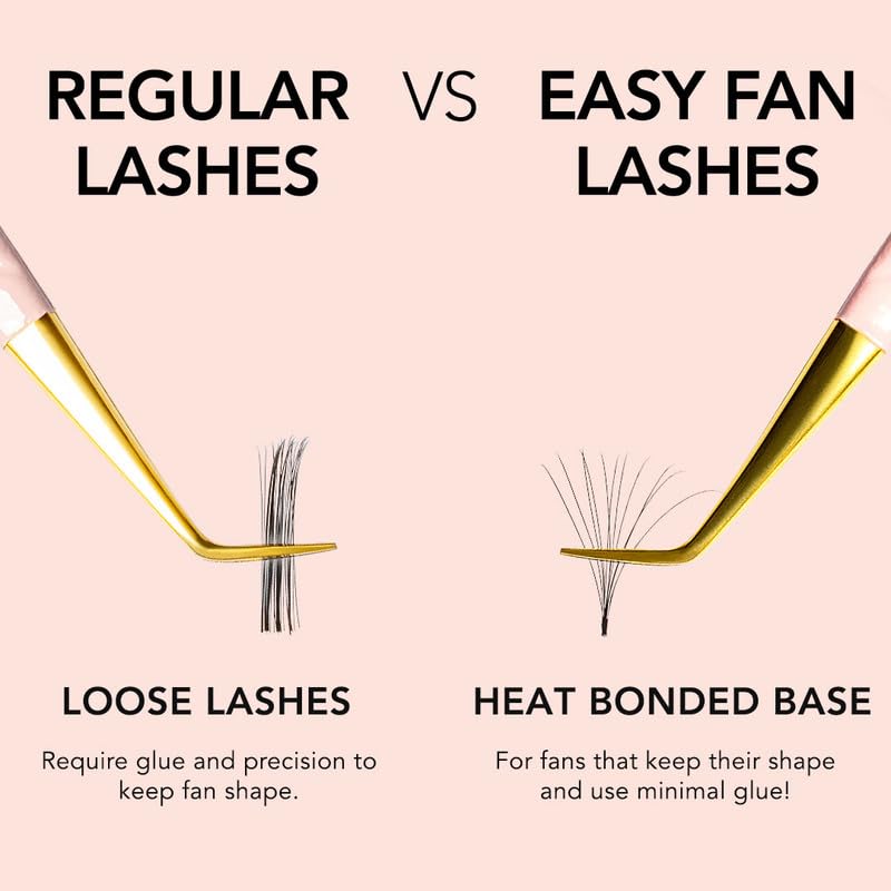 KIARA SKY LASH Premium Cashmere Easy Fan Lash Extensions - Soft Semi-Matte Finish | Black (C-0.03-13mm)
