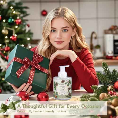 ROMIIE ZOI Christmas Foaming Hand Soap with Gift Box- Winter Pine, Infused with Sweet Pine- 500ml/ 16.8oz