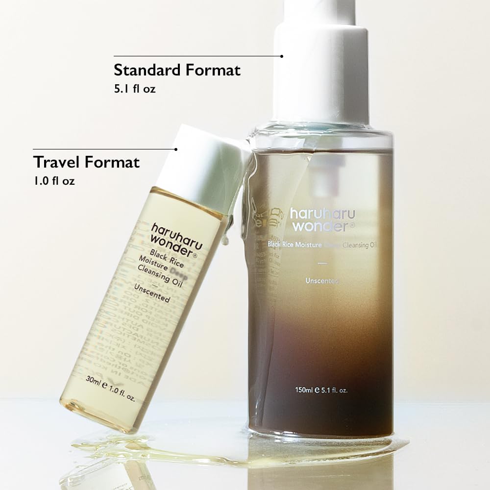 HARUHARU wonder Black Rice Moisture Cleansing Oil, Double Cleansing, Daily Makeup remover, Pore and Blackheads Oil Cleanser, Korean Skincare for sensitive Skin