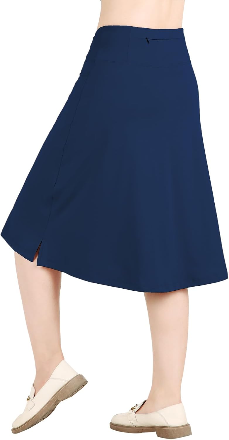 Modest Knee-Length Womens Skorts - Athletic Midi Running Skirt | Comfortable Fit