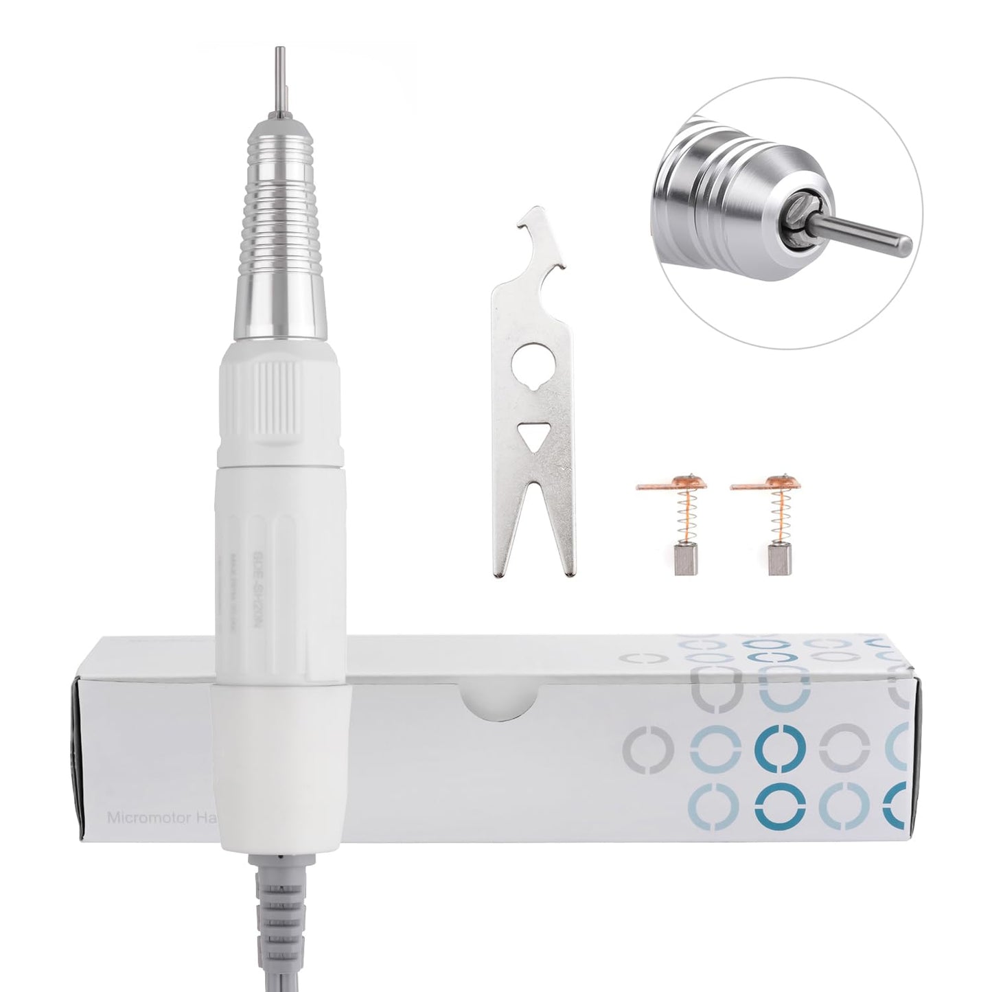 White Color SDE-H20N 30000RPM Electric Nail Art Drill Pen Handle Grinder Chuck 2.35mm/3.0mm/3.175mm Manicure Pedicure Tool Nail Drill Accessories