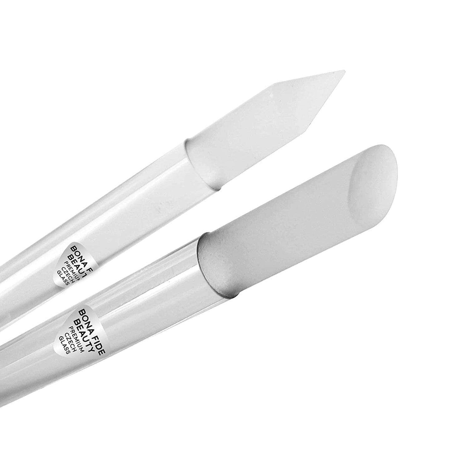 Bona Fide Beauty Czech Glass Cuticle Pusher (Clear), 1Pc with Pouch