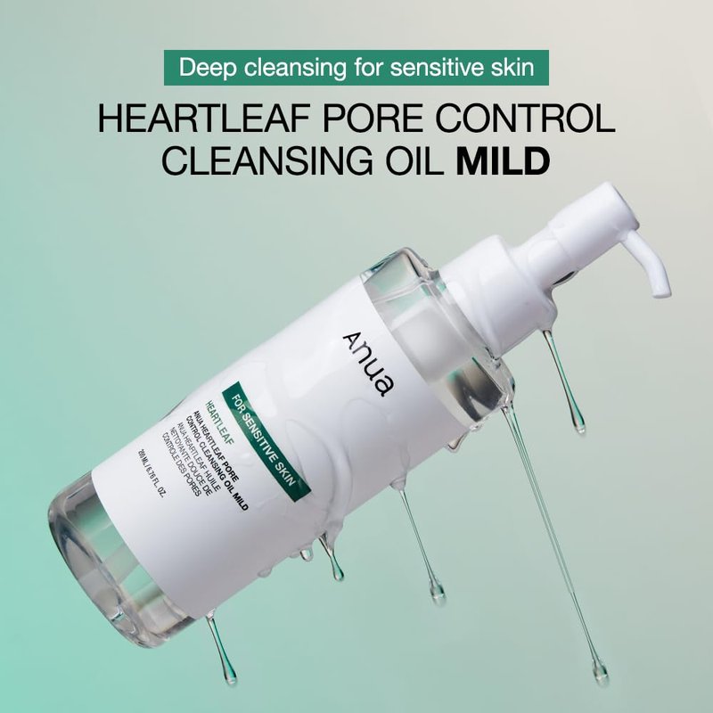 ANUA Heartleaf Pore Cleansing Oil - Gentle Face Wash for Sensitive Skin | Non-Comedogenic, Fragrance-Free, 6.76 fl oz