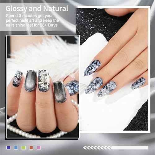 1Milk White with Black Sliver Sparkle Aluminum Foil Dip Powder, Nail Dipping Powder French Pro Collection System Nail Art Starter Manicure Salon DIY at Home 1 oz Long Lasting