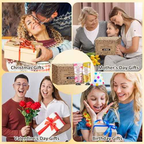 64 Pack Moisturizing Hand Cream Set, Christmas Gifts for Women, Bulk Hand Lotion Travel Size for Dry Cracked Hands, Mini Hand Cream for Mom Gifts, Stocking Stuffers, Thank You Gifts