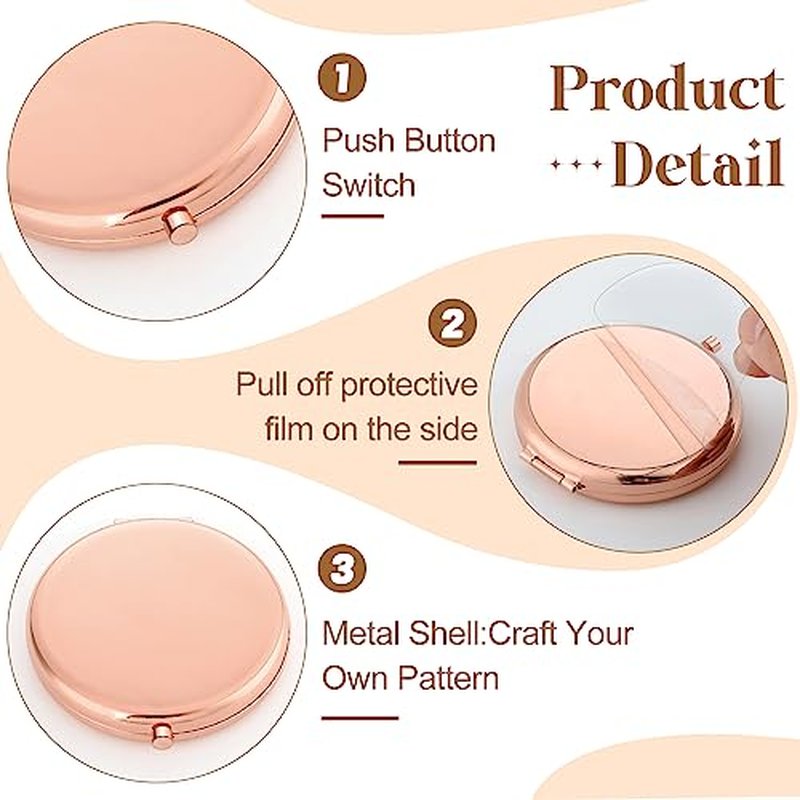 Dandat 25 Set Pocket Inspirational Compact Mirrors Bulk for Women Sometimes You Forget That You're Beautiful Magnifying Mirror Thank You Gifts Christmas Sisterhood Gifts for Women Girls Friends