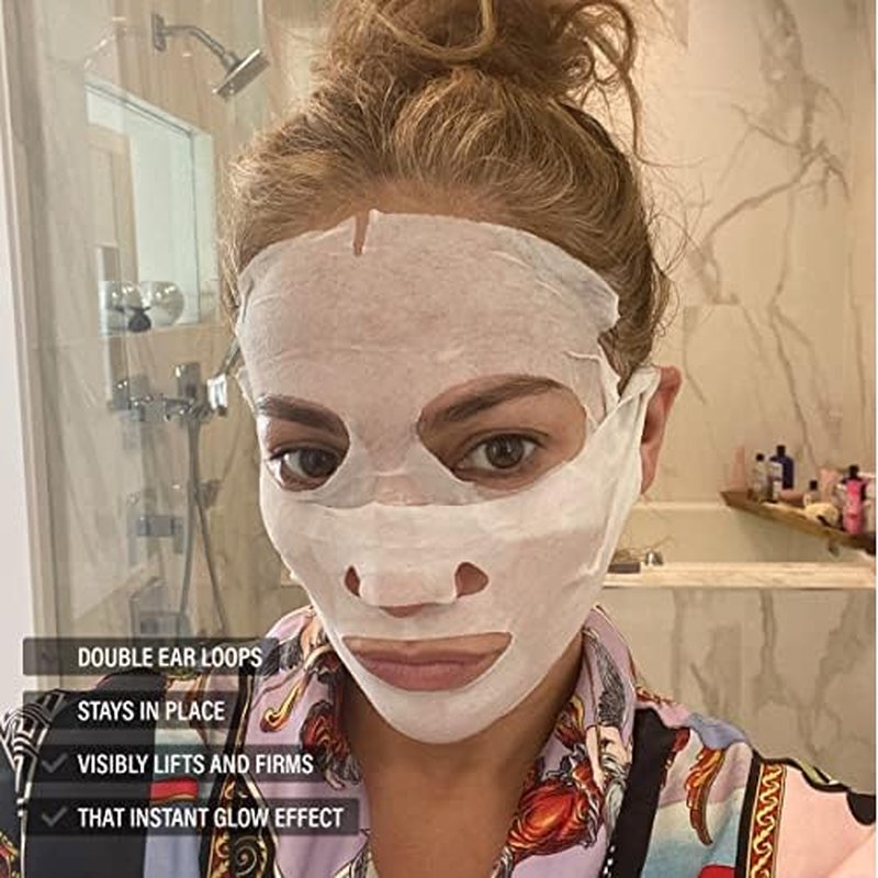 JLO BEAUTY Face Mask, 2-Piece Hydrating Sheet Mask with Glow Serum, Moisturizing & Firming Self Care Facial Sheets To Help Lift and Reduce Puffiness, Skin Care for Women, That Limitless Glow, 3 Pack